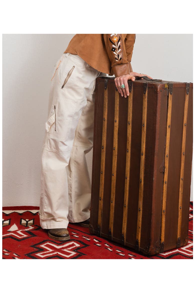 Juniat Cargo Twill Cotton Trousers, Alternate, color, Ecru