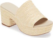 Chocolat Blu Raffia Platform Slide Sandal