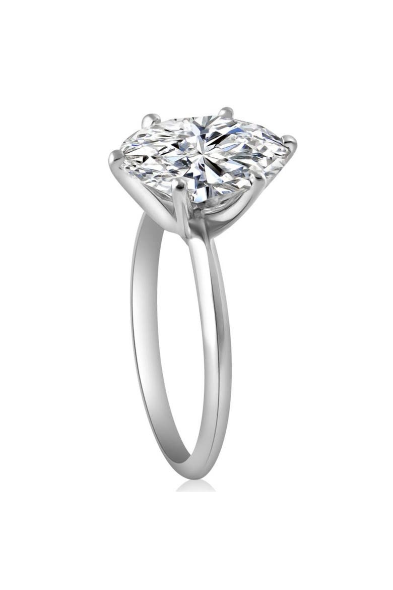 Certified 3CT Platinum Oval Diamond 6-Prong Solitaire Engagement Ring Lab Grown, Alternate, color, Platinum