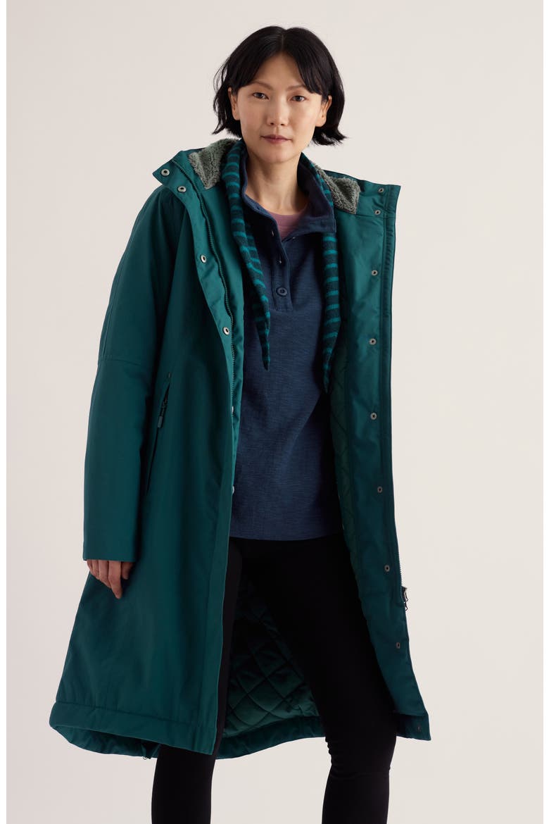 Janelle Waterproof Hooded Raincoat, Alternate, color, LOCH