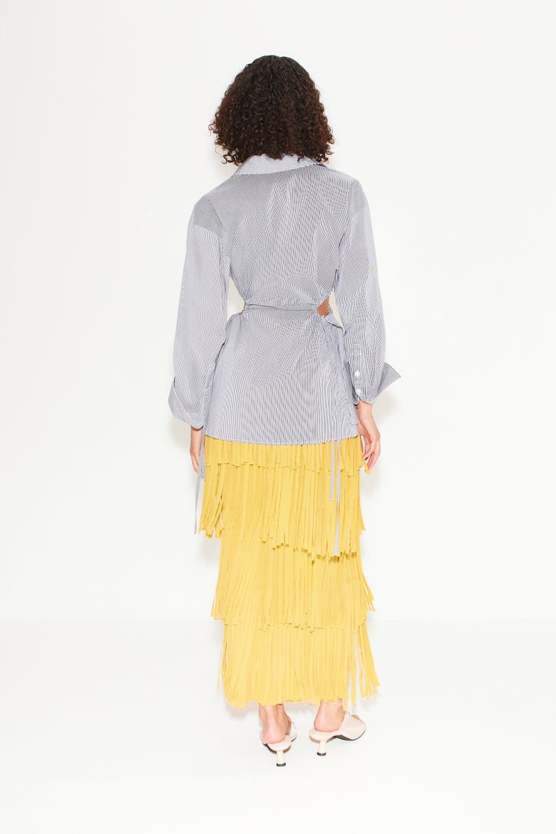 Za Za Knit Fringe Skirt, Alternate, color, Butter