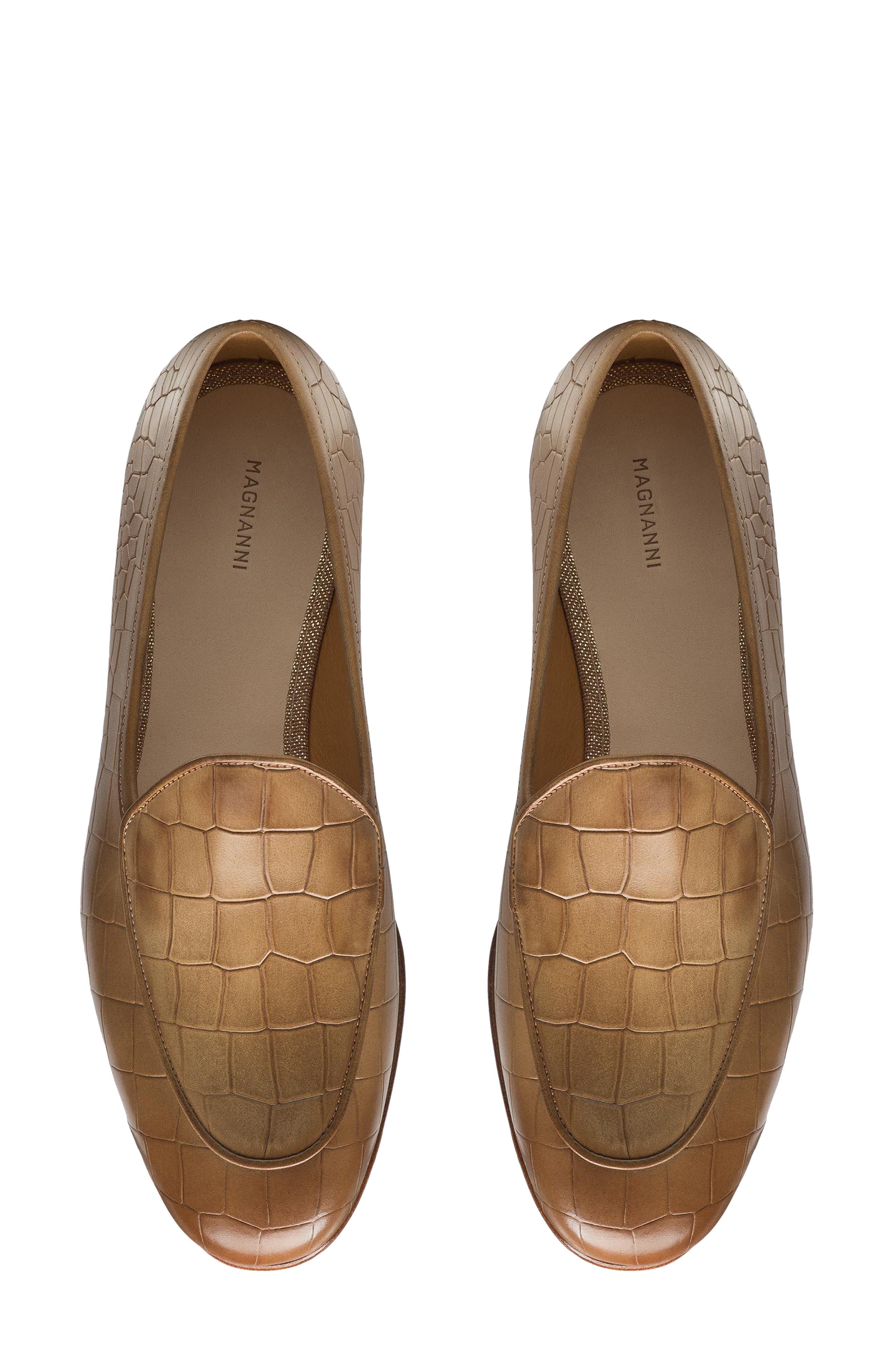 Alligator Embossed Loafer, Alternate, color, TAUPE