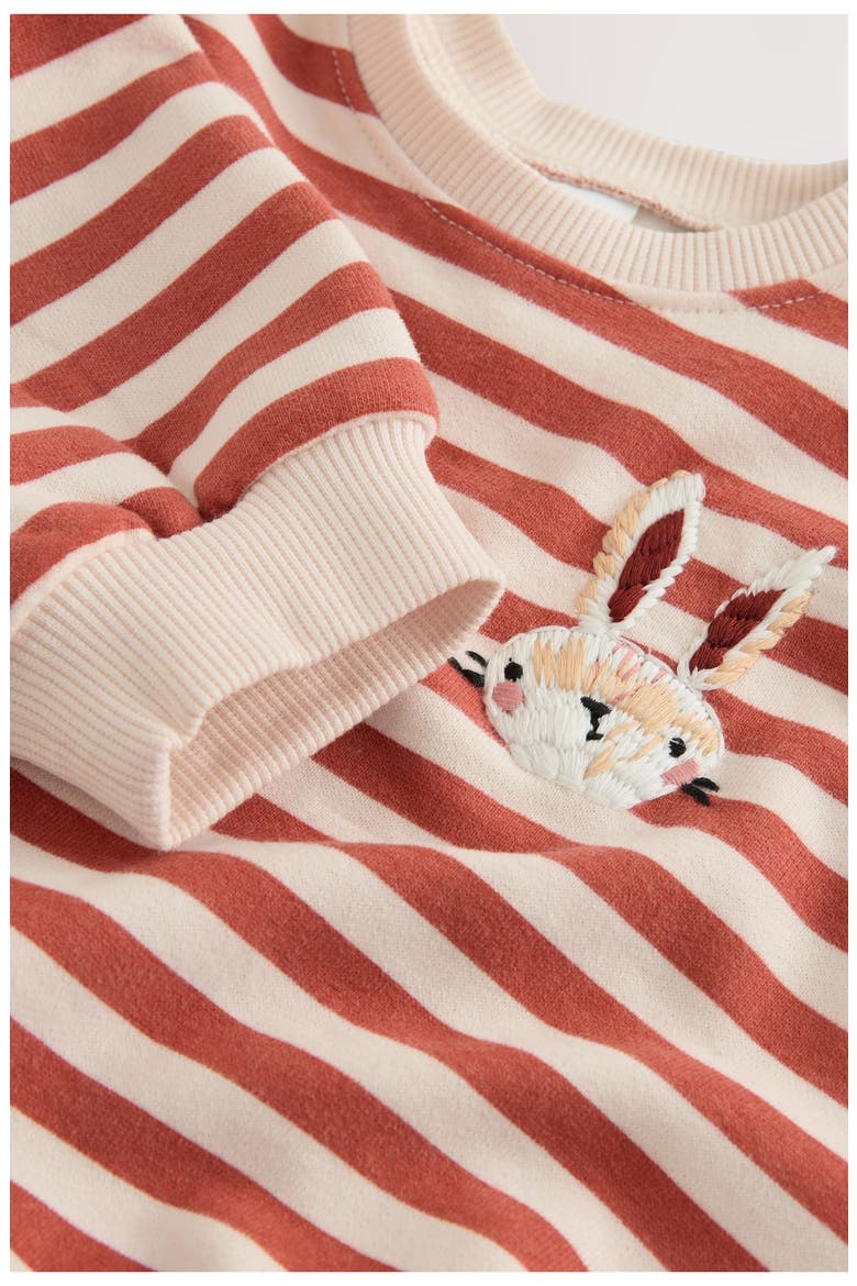 Kids' Stripe Sweatshirt & Tiered Skirt Set, Alternate, color, ORANGE