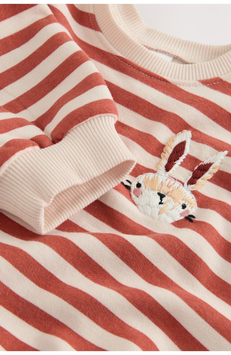 NEXT Kids' Stripe Sweatshirt & Tiered Skirt Set, Alternate, color, Orange