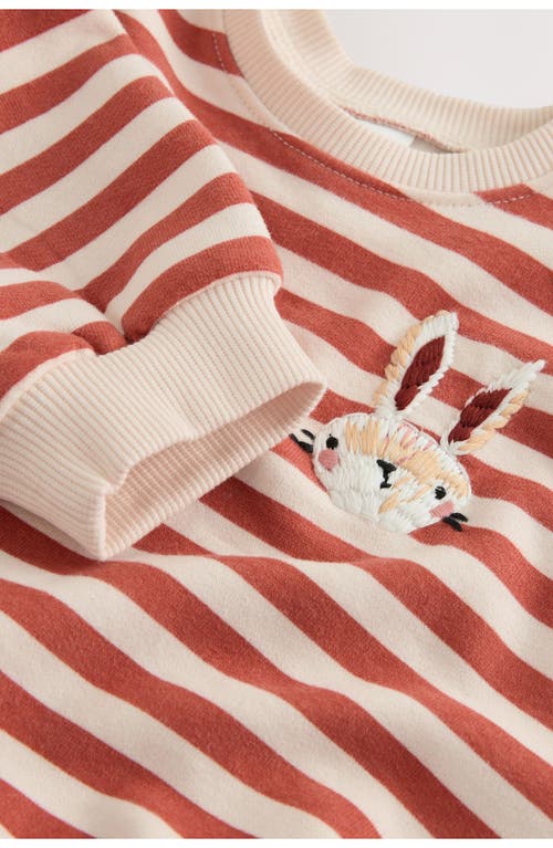 Next Kids' Stripe Sweatshirt & Tiered Skirt Set In Orange