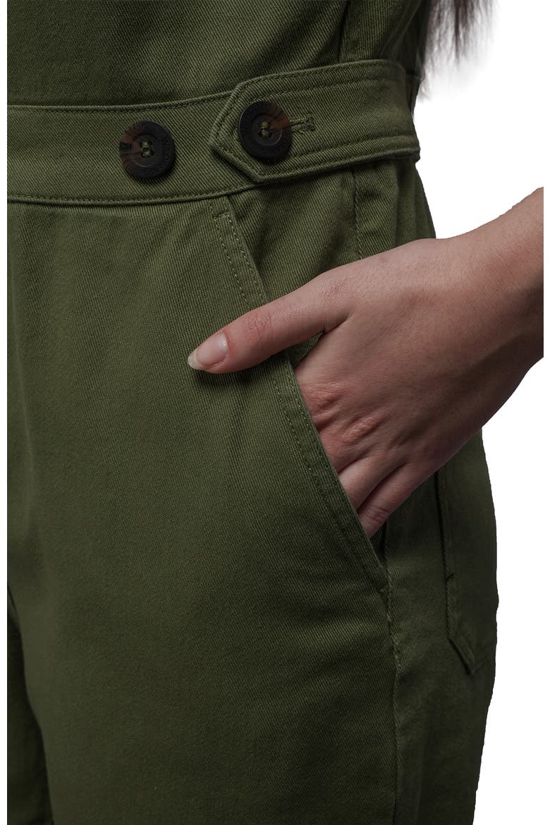Essential Denim High Waisted Coverall, Alternate, color, MOSS GREEN