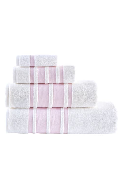 Brooks Brothers Contrast Boarder 3-piece Towel Set In Pink