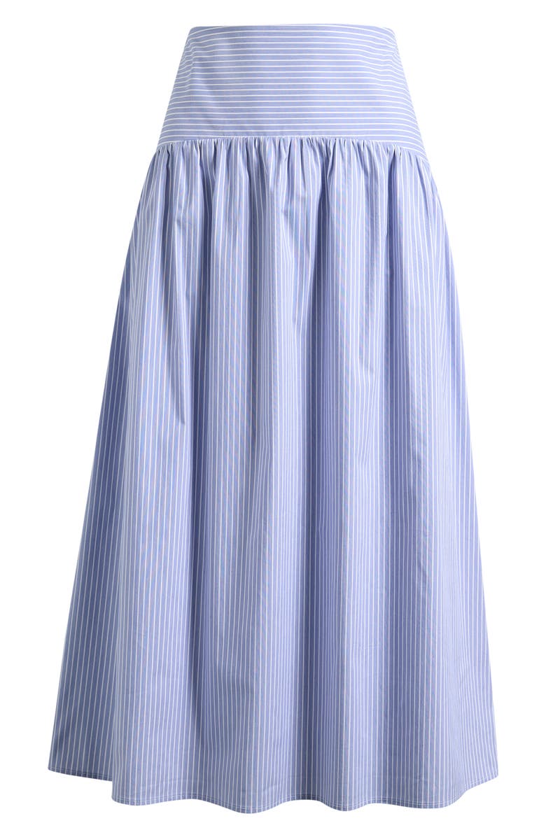 WAYF x Hannah Lovey Porter Georgia Directional Stripe Cotton Blend Midi Skirt, Alternate, color,