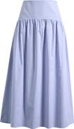 WAYF x Hannah Lovey Porter Georgia Directional Stripe Cotton Blend Midi Skirt