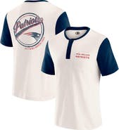 Darius Rucker Collection by Fanatics Men's Darius Rucker Collection by Fanatics Cream New England Patriots Henley Colorblock Slub Pocket T-Shirt