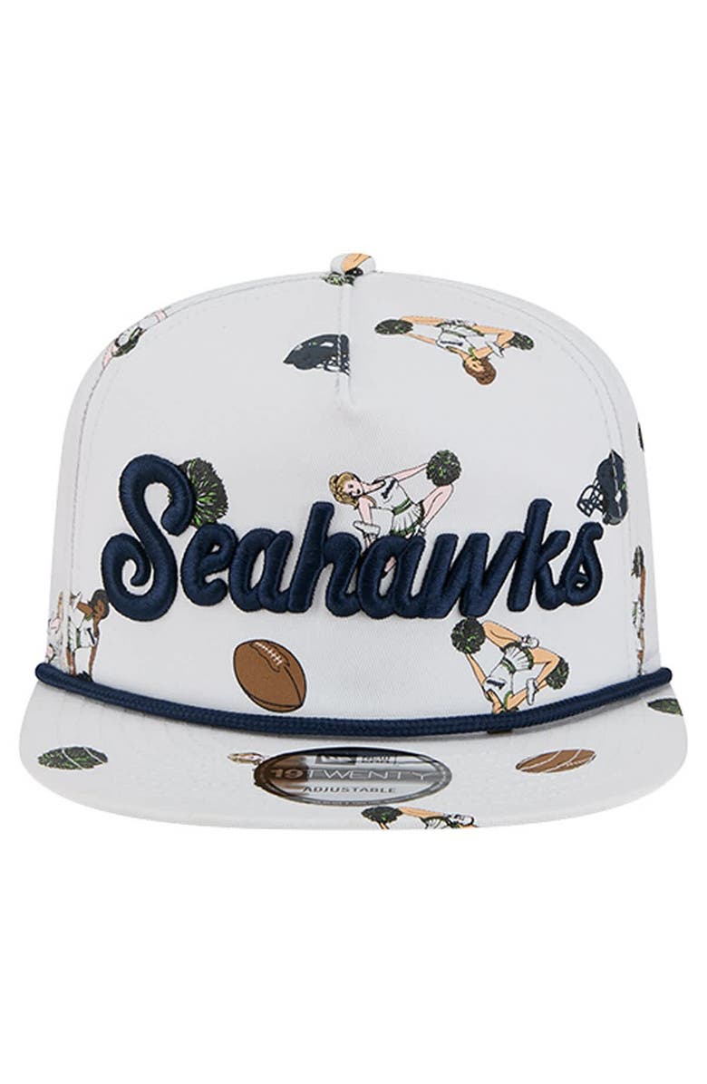 New Era Men's New Era  White Seattle Seahawks Team Cheer 19TWENTY Snapback Hat, Alternate, color, White