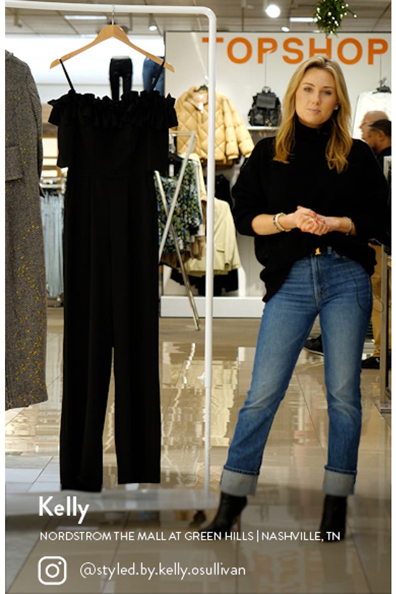 Ruched Ruffle Scuba Crepe Jumpsuit video