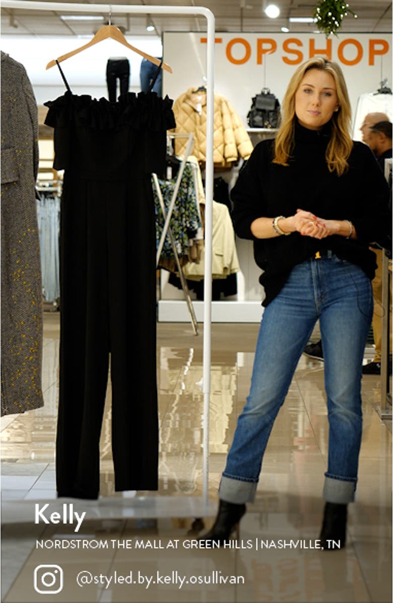 Ruched Ruffle Scuba Crepe Jumpsuit, sales video thumbnail