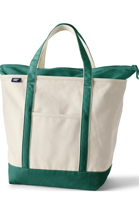 Zip Top Canvas Tote Bag