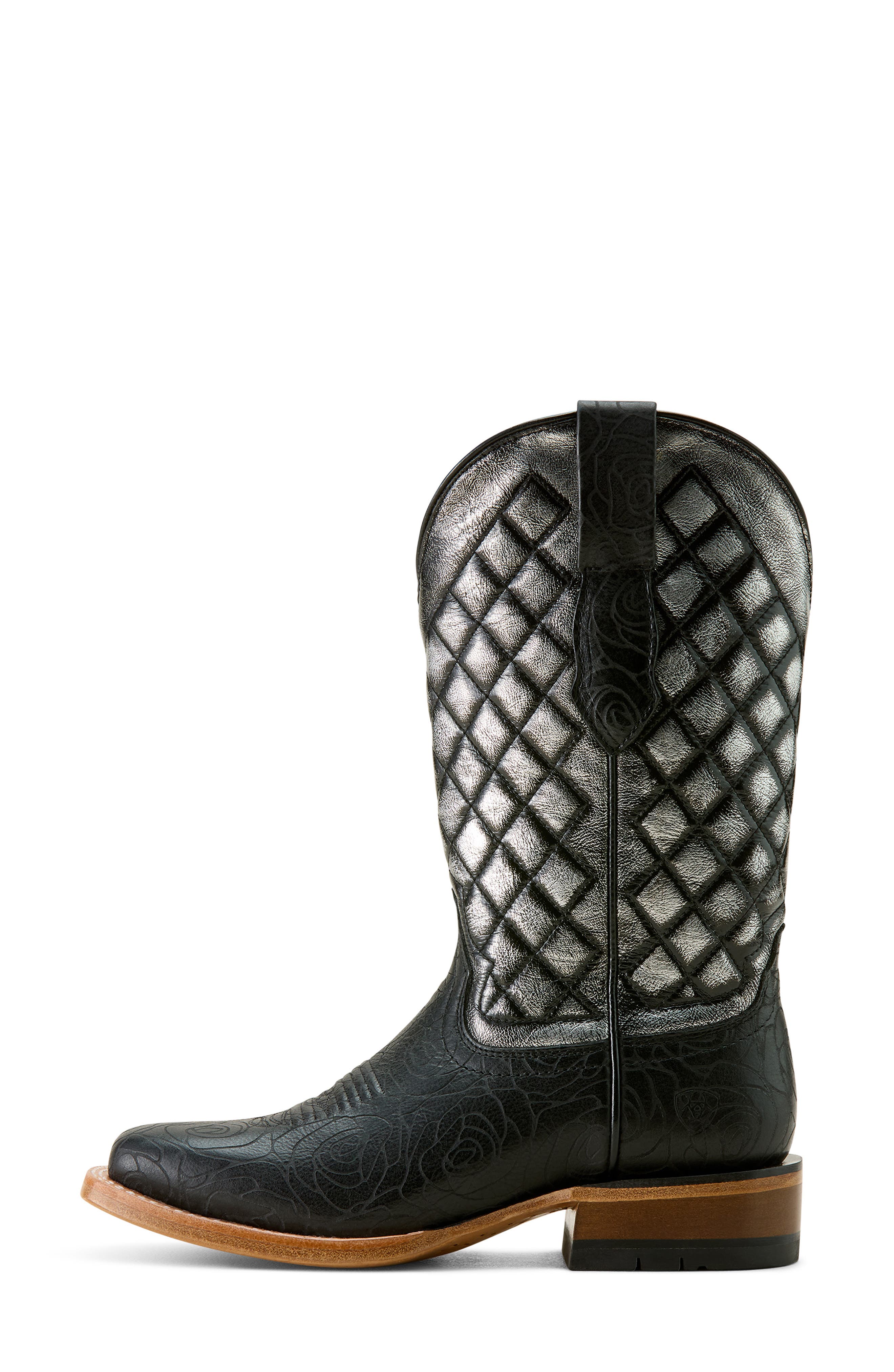 Ariat Frontier Wittman Diamond Quilt Leather Boot, Alternate, color, Black