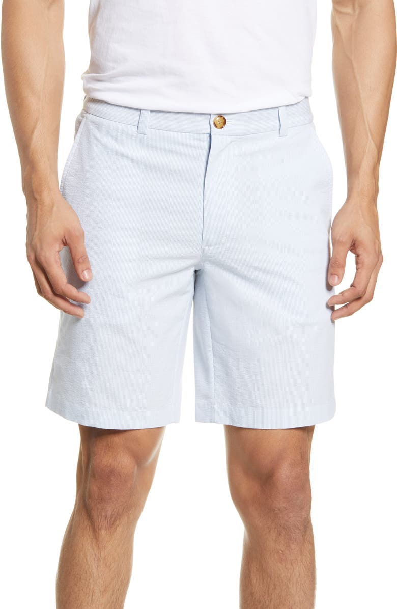 vineyard vines Flat Front Seersucker Shorts, Main, color,