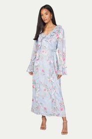 Wallis Floral Ruffle Belted Midaxi Dress