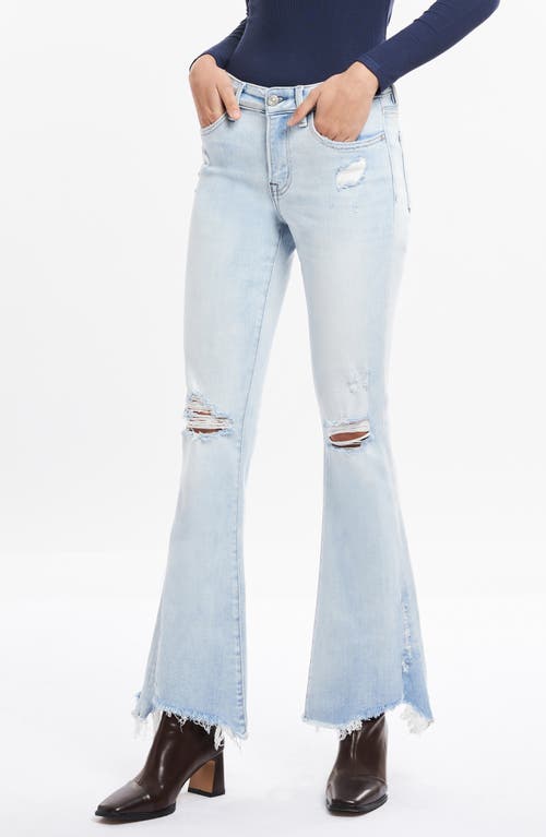 Bayeas Angela Ripped Chew Hem Flare Jeans