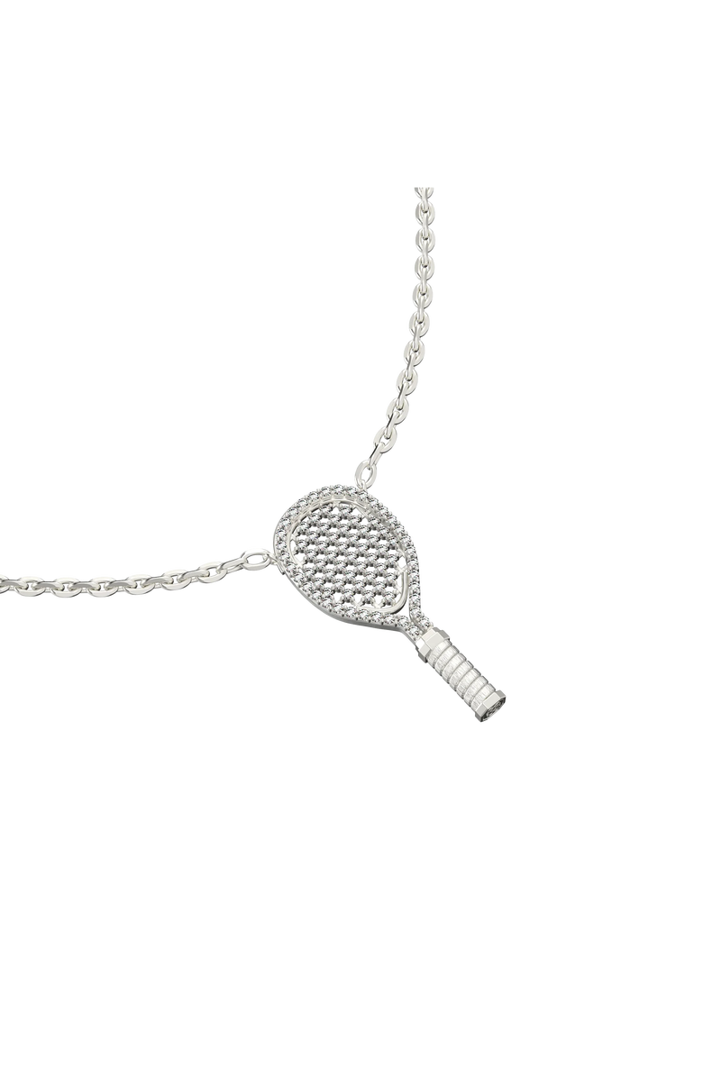 PASCAL The Tennis Necklace, White Diamond Pavé, Alternate, color, Silver / White Diamond
