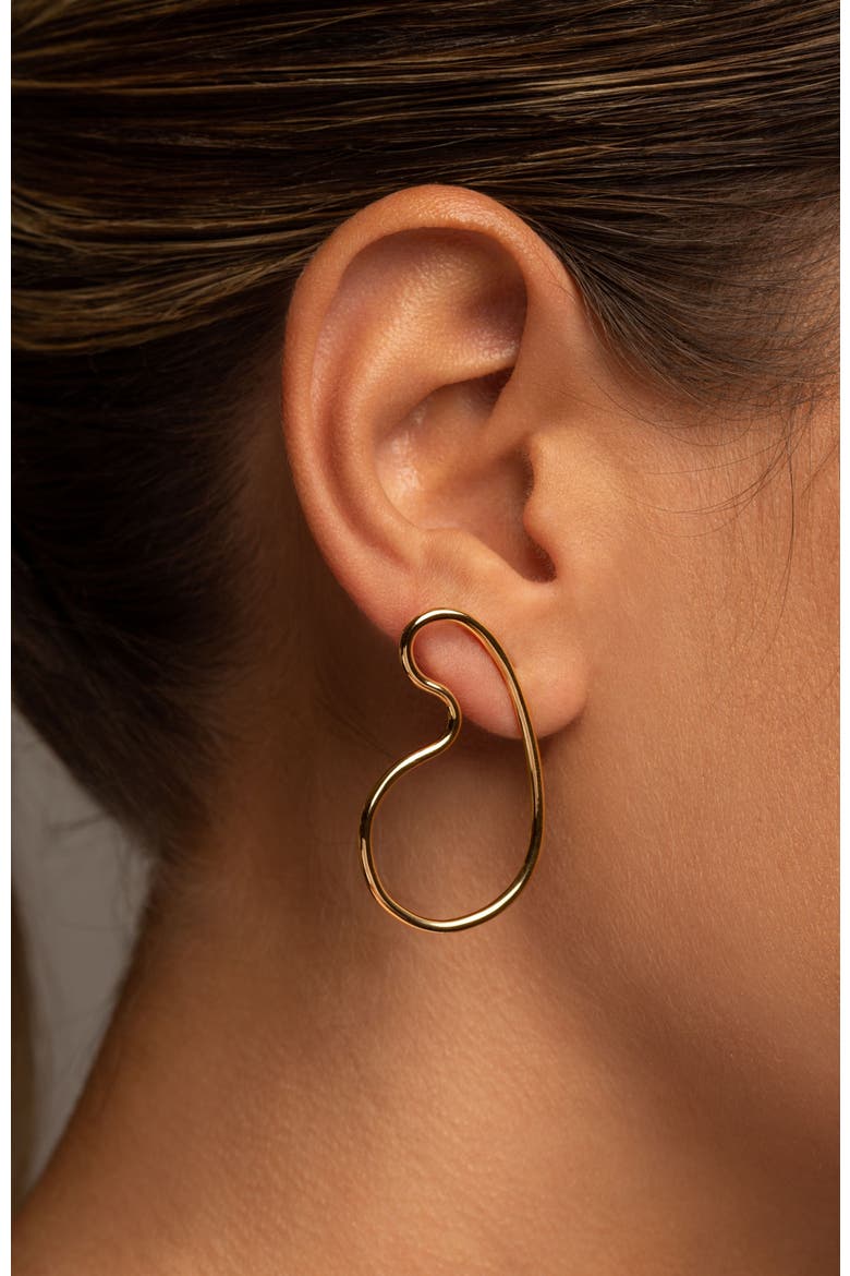 Naty sculptural curves drop  earring, Alternate, color, GOLD