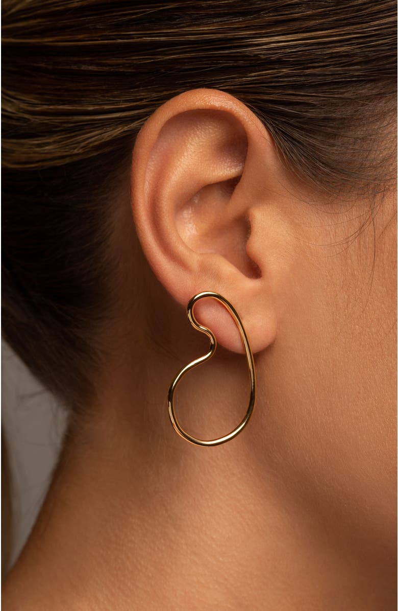 PIERETTI Naty sculptural curves drop  earring, Alternate, color, Gold