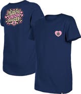 New Era Girls Youth New Era Navy Philadelphia Union Bubble Heart T-Shirt