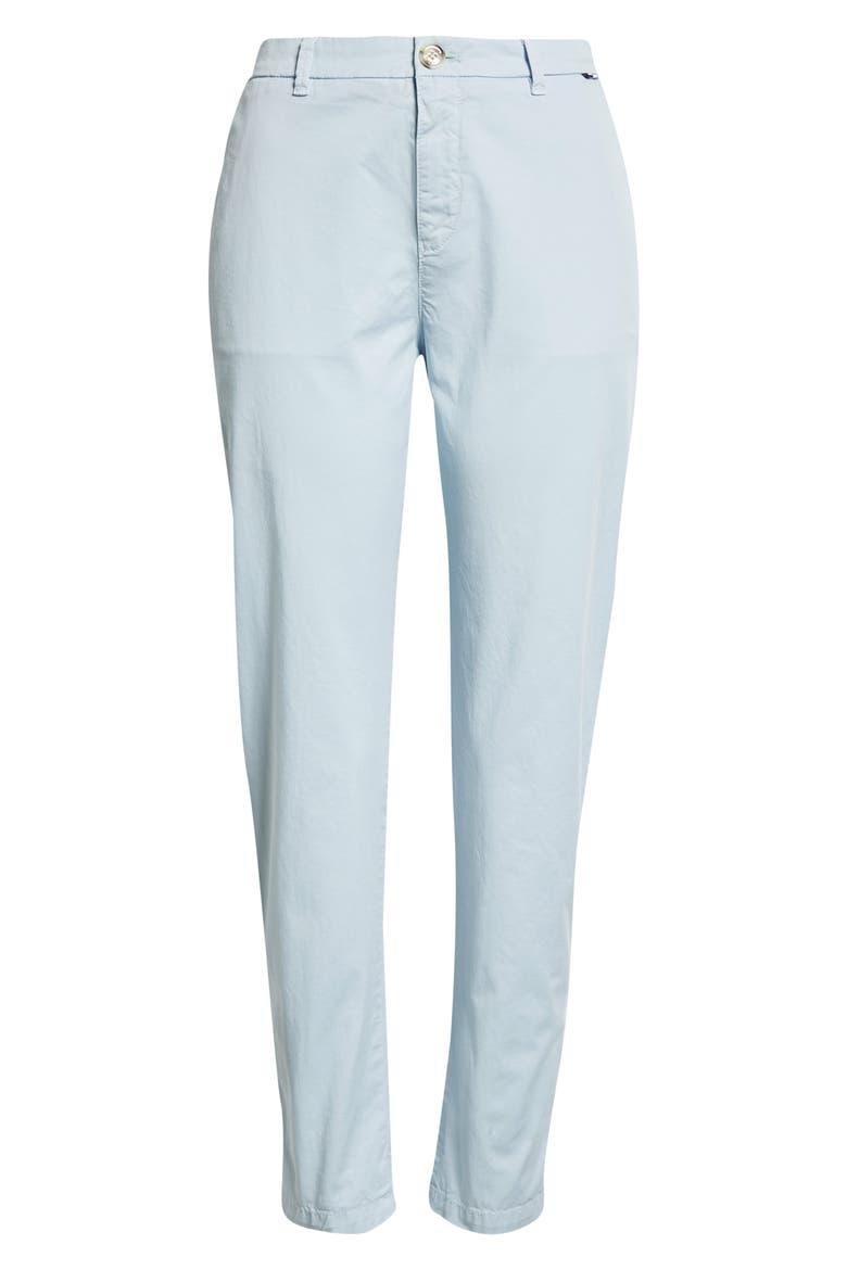 Tachini Flat Front Crop Stretch Cotton Chino Pants, Alternate, color, BLUE DUST