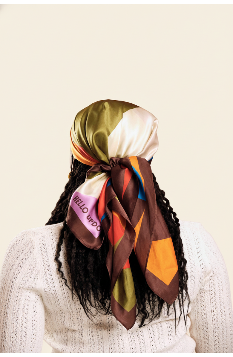 Hello Updo 100% Silk Headscarf, Main, color, Multicolored
