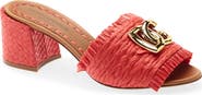 Dolce&Gabbana Raffia Fringe Slide Sandal