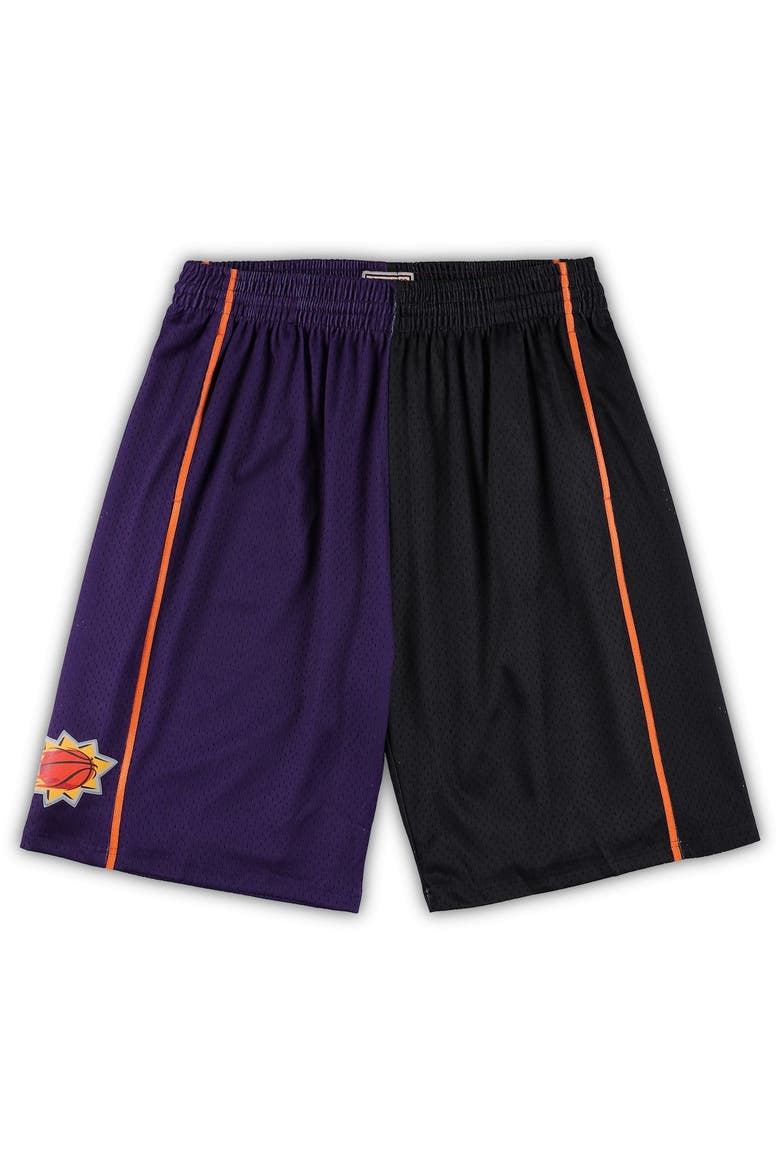 Men's Mitchell & Ness Purple/Black Phoenix Suns Big & Tall Hardwood Classics Split Swingman Shorts, Main, color, Purple