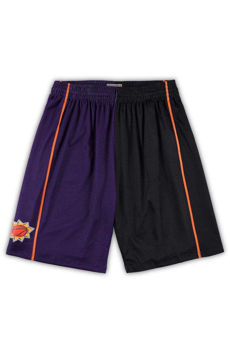 Mitchell & Ness Men's Mitchell & Ness Purple/Black Phoenix Suns Big & Tall Hardwood Classics Split Swingman Shorts, Main, color, Purple