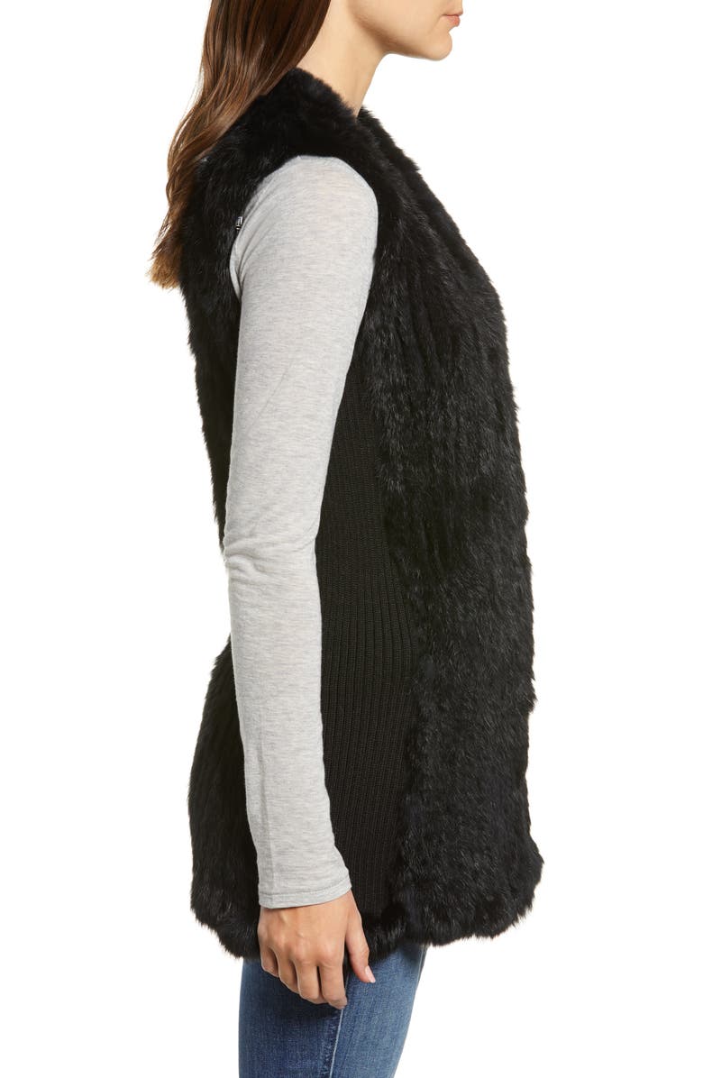 Love Token Genuine Rabbit Fur & Knit Vest, Alternate, color,