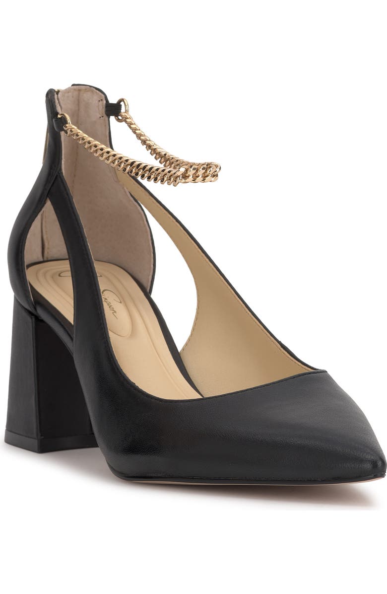 Jessica Simpson Sylan Chain Ankle Strap Pointed Toe Pump, Main, color,