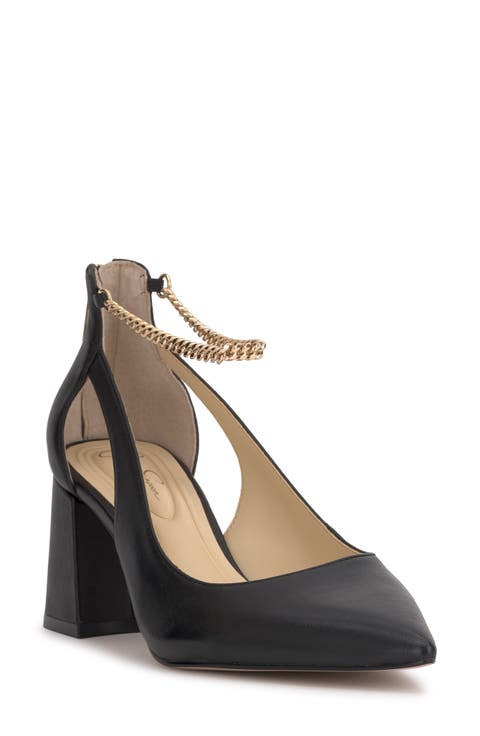 Sylan Chain Ankle Strap Pointed Toe Pump (Women)