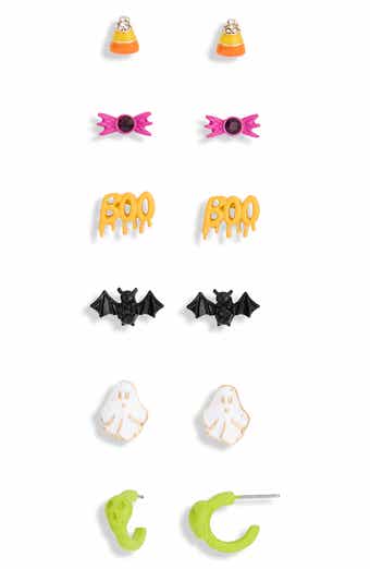 Halloween Set of 6 Stud & Hoop Earrings
