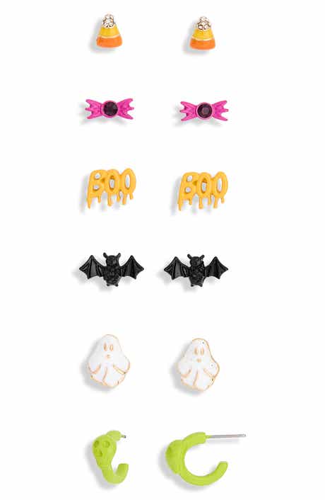 Halloween Set of 6 Stud & Hoop Earrings