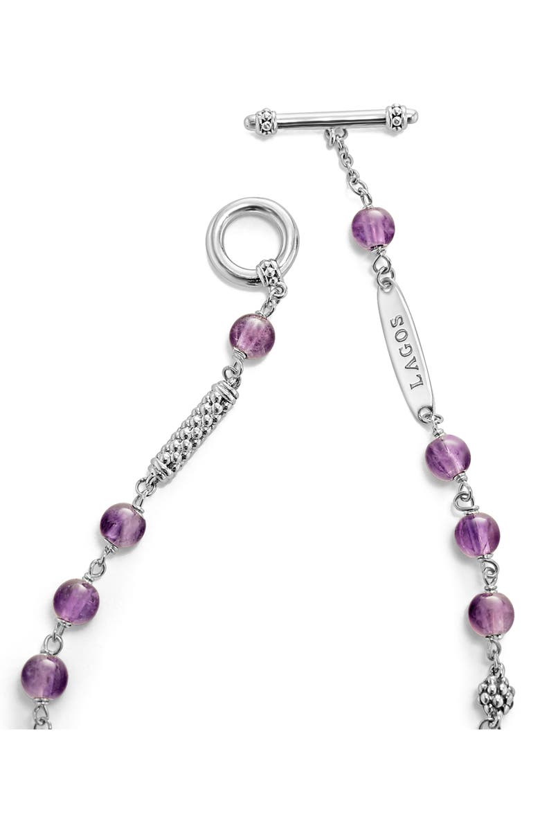 LAGOS Caviar Icon Beaded Amethyst Toggle Bracelet, Alternate, color,