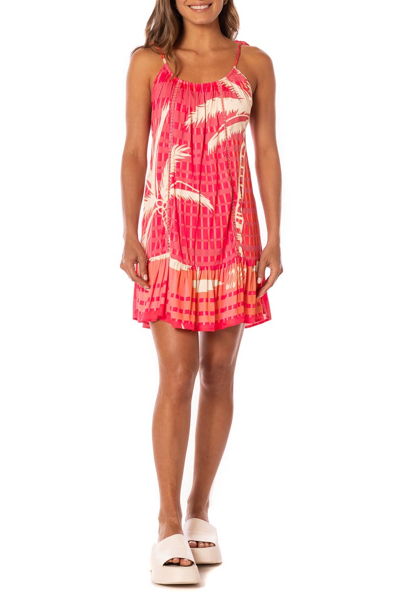Magnolia Cover-Up Dress, Main, color, BRIGHT RED