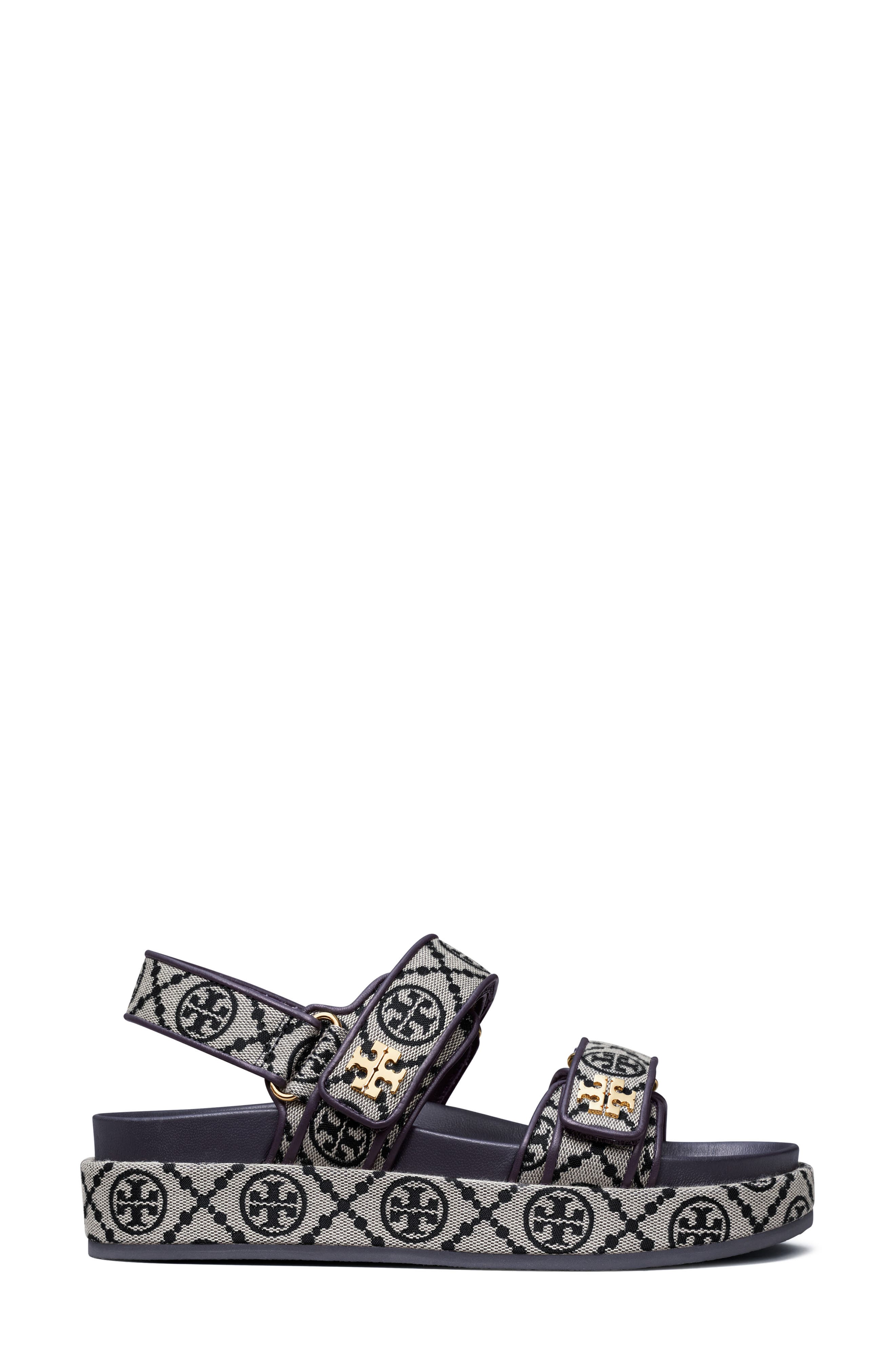 Tory Burch Kira T-Monogram Sport Slingback Platform Sandal, Alternate, color, 