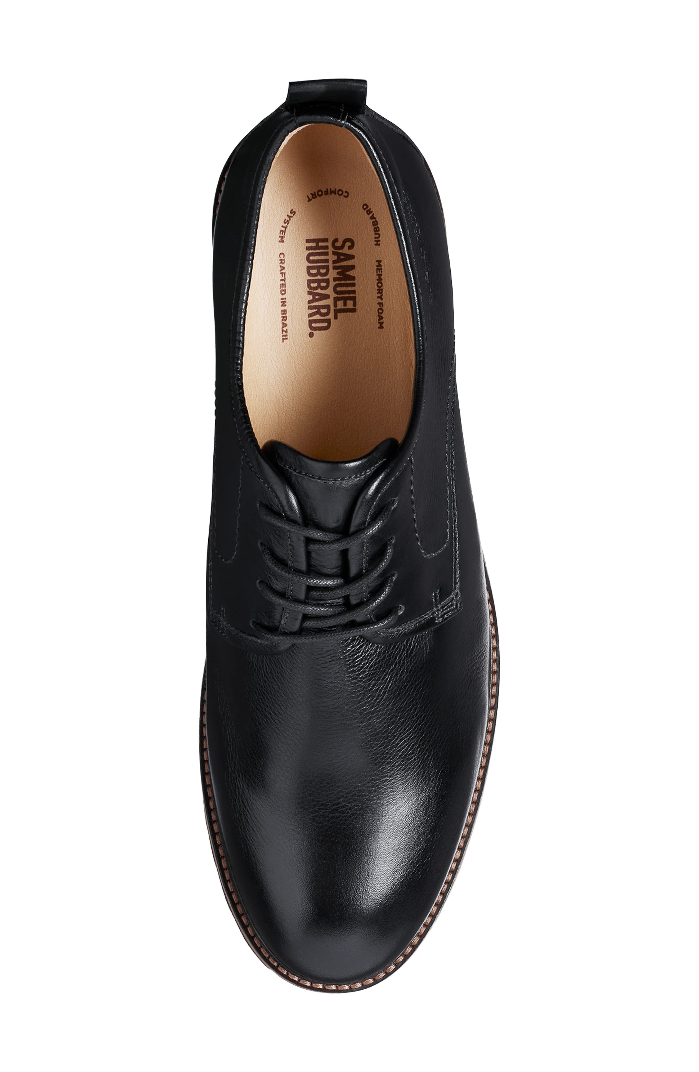 Samuel Hubbard Featherlight Founder Oxford, Alternate, color, Black Tumbled Leather