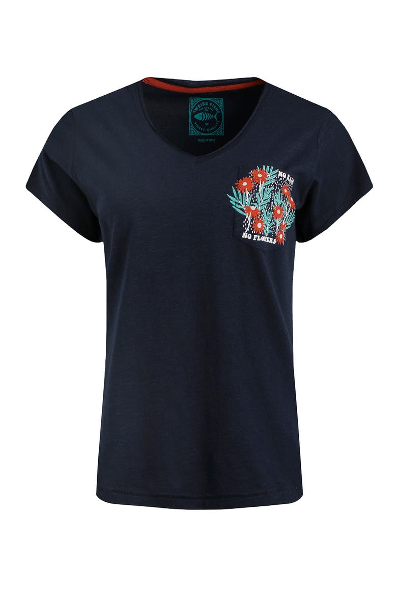 No Rain No Flowers Slub Pocket T-Shirt, Alternate, color, Navy