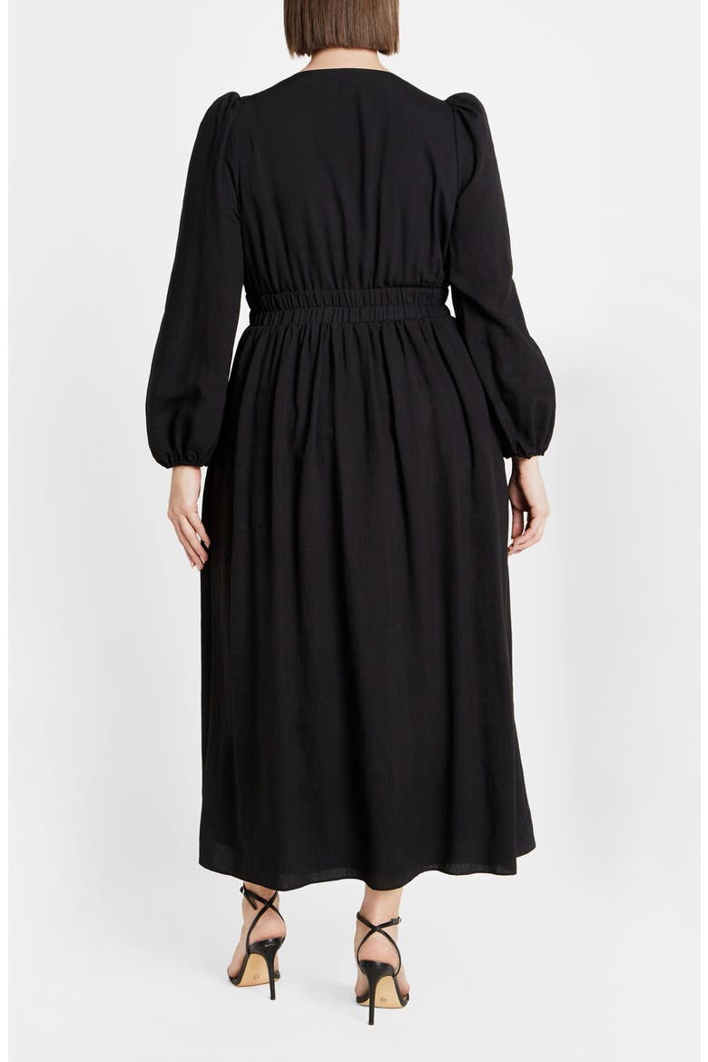 Dayana Smocked Long Sleeve Maxi Dress, Alternate, color, BLACK