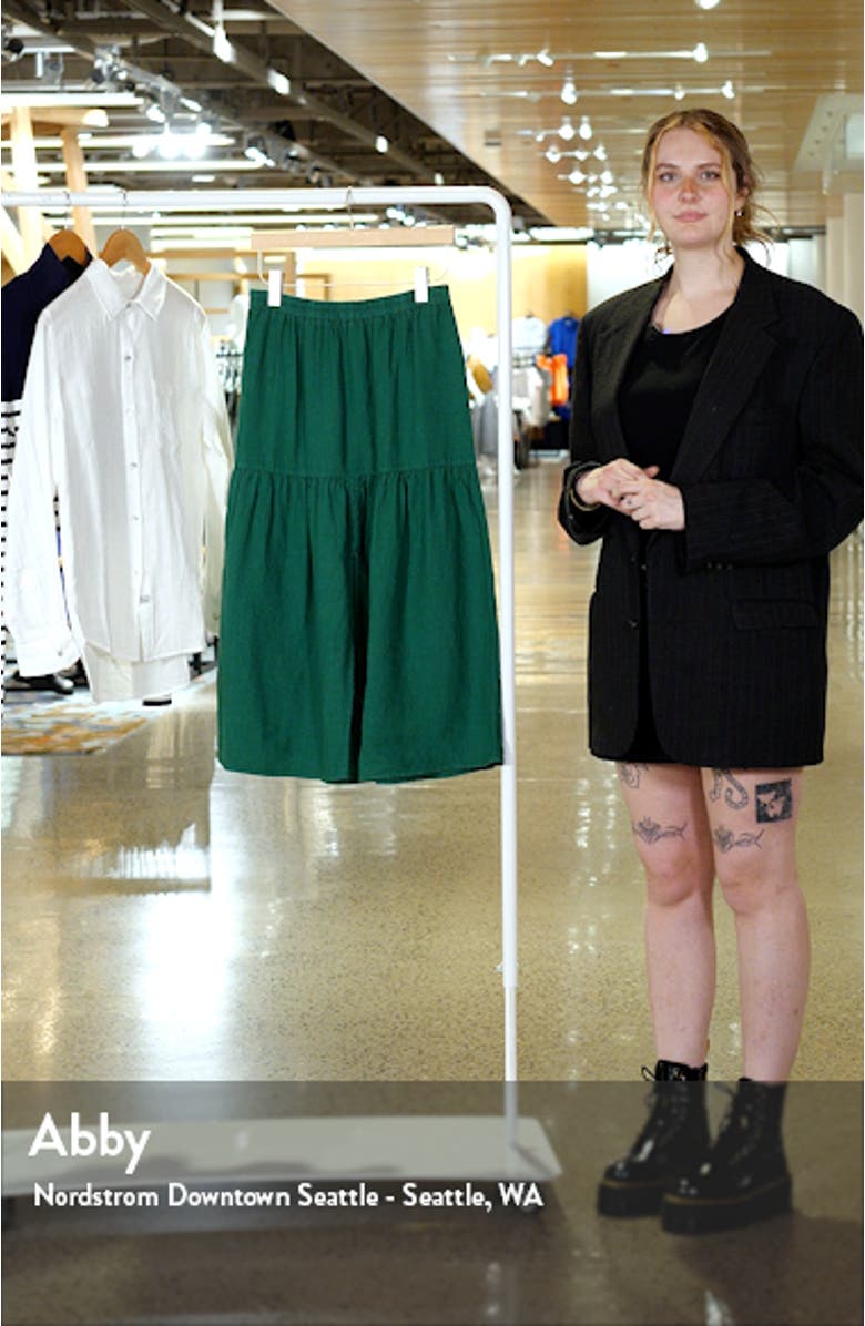 Esmeralda Linen Midi Skirt, sales video thumbnail