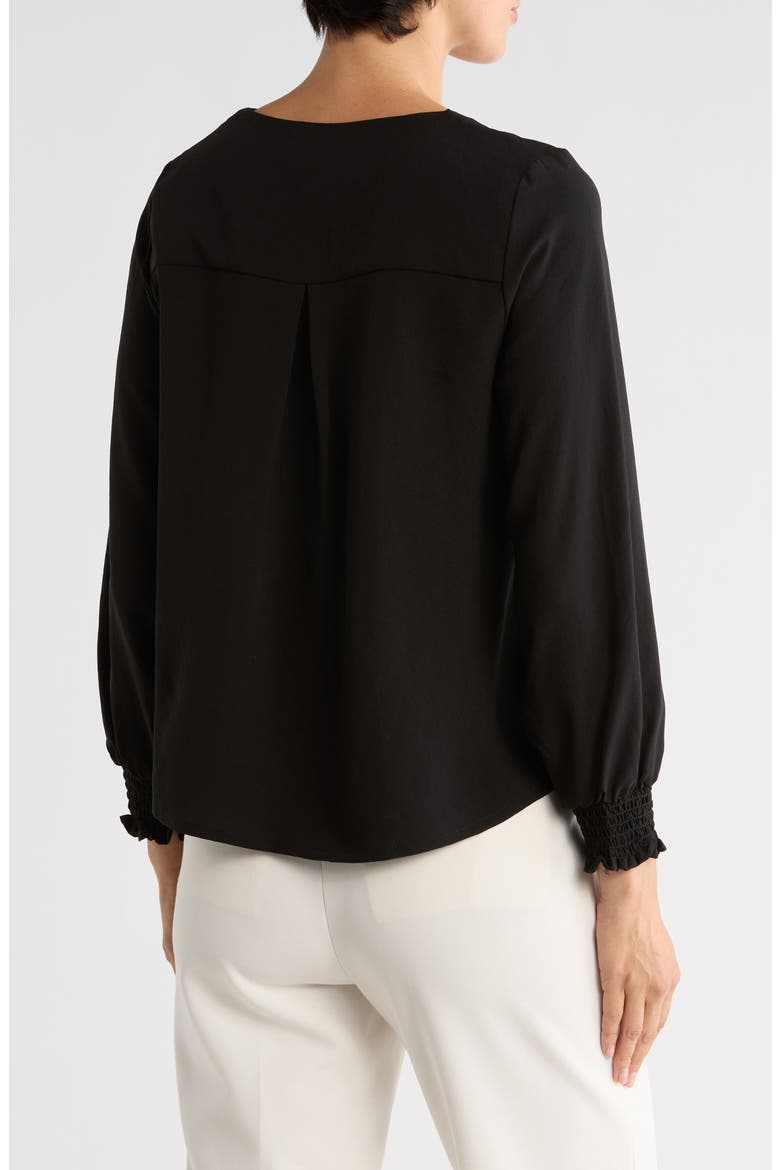 Needle Lace V-Neck Top, Alternate, color, BLACK