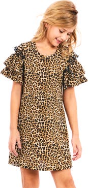 Truly Me Kids' Floral Ruffle Sleeve Dress