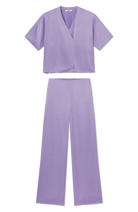 Washable Silk Crossover Pajamas