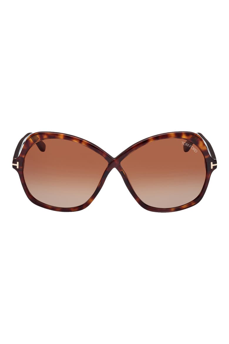 Rosemin 64mm Gradient Oversize Butterfly Sunglasses, Main, color, DHAV/BRNG
