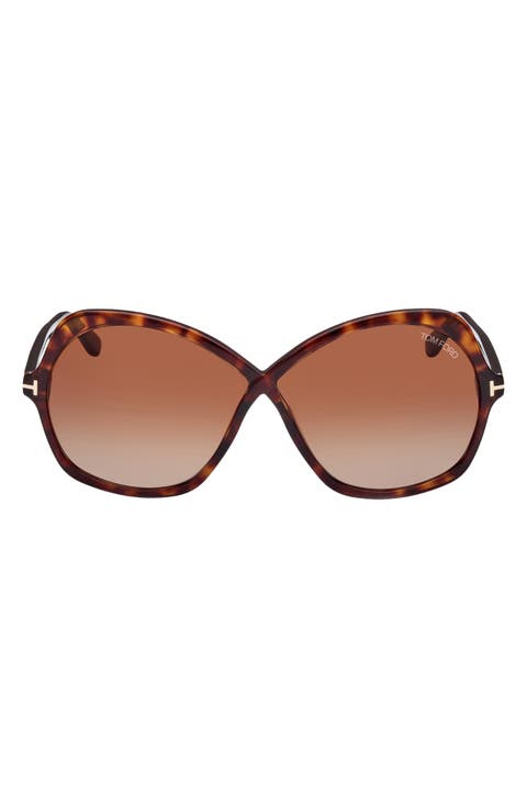 Rosemin 64mm Gradient Oversize Butterfly Sunglasses