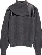 Bottega Veneta Wool & Cashmere Sweater with Leather Yoke