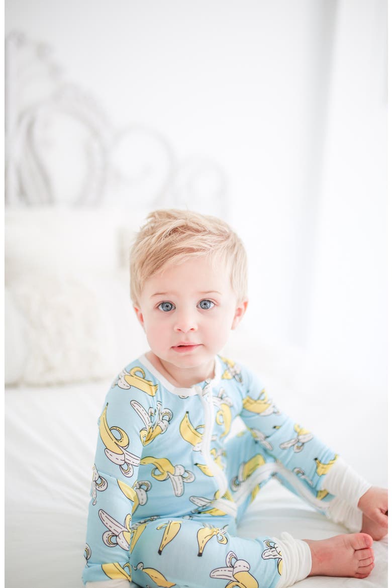 Bananas Fitted One-Piece Pajamas, Alternate, color, BANANAS